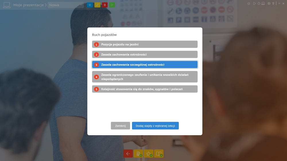 Dodawanie lekcji do własnych prezentacji