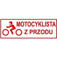 Naklejka magnetyczna - MOTOCYKLISTA Z PRZODU 28x9 cm